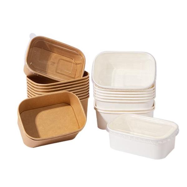 Kingwin Disposable Recycle Food Grade Container Packaging Brown Paper Fast Food Take Away Takeaway Kraft Paper Food Lunch Box