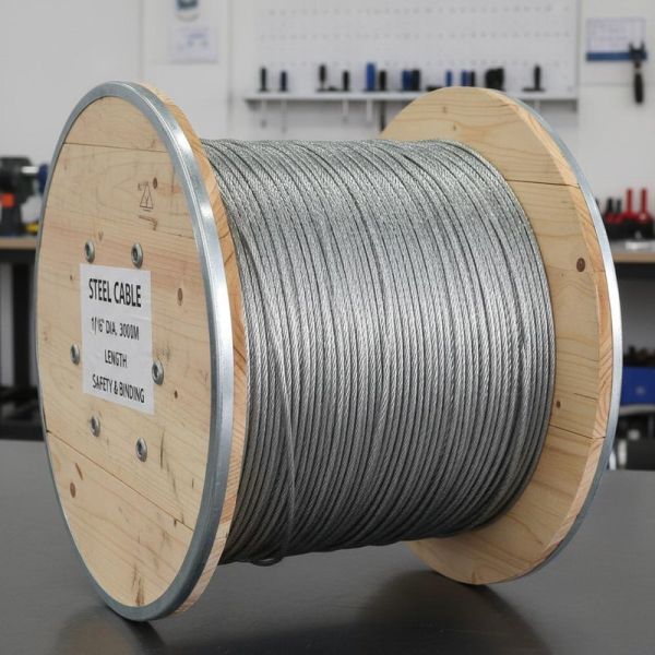 Galvanized Steel Aircraft Cable 1/16 Diameter 3000m Length with 1770 MPa Tensile Strength for Safety Protection