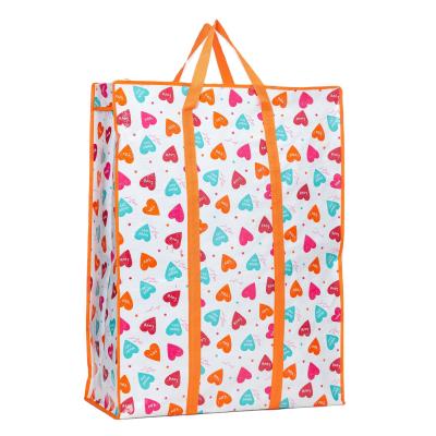 Impressão de tamanho personalizado design pp tecido fecho compras sacos de polipropileno fornecedor