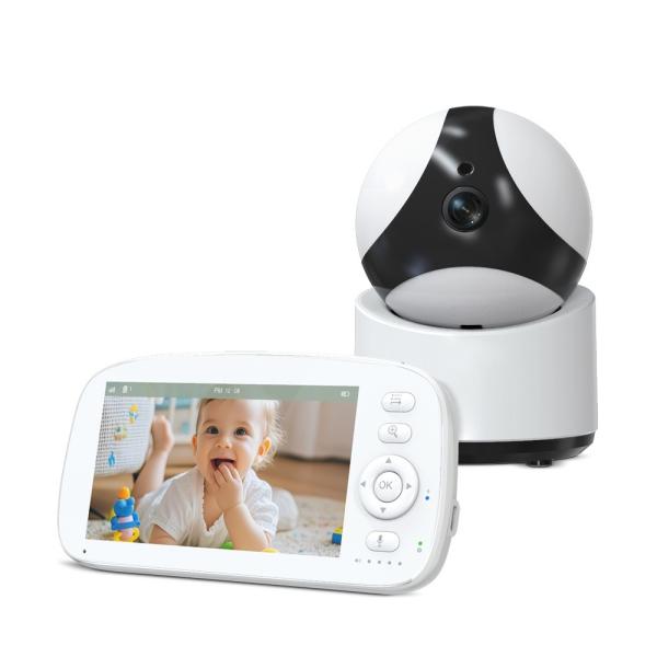 5 Inch Split Screen Baby Monitor with PTZ Camera and Night Vision