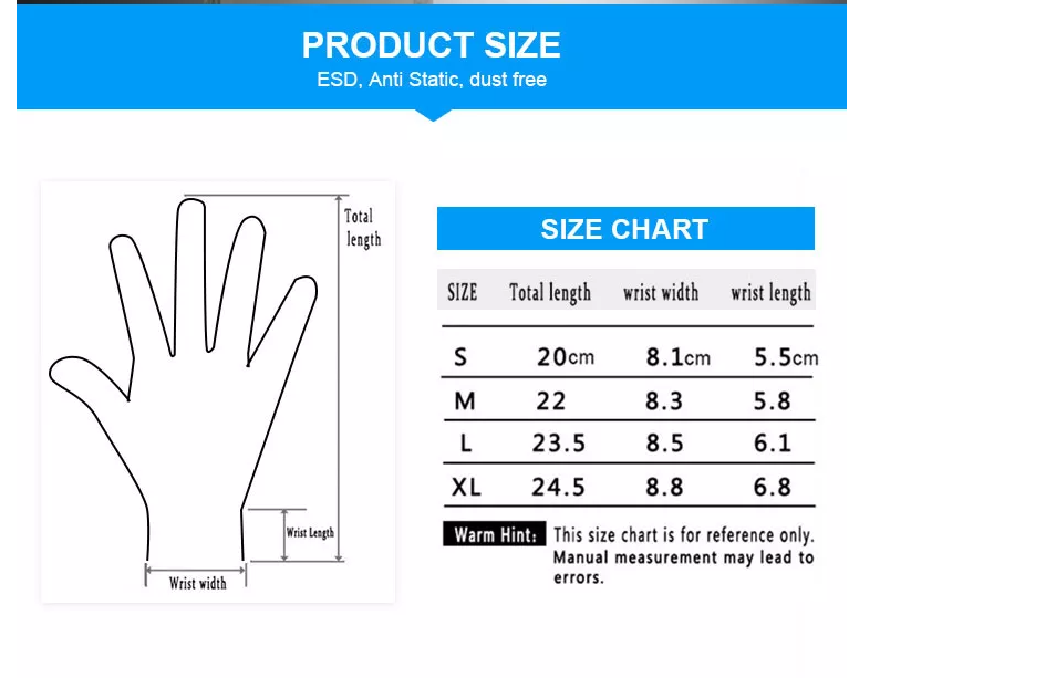 Ergonomic ESD Hand Gloves Delivering Comfort and Electrostatic Discharge Protection for Precision Tasks