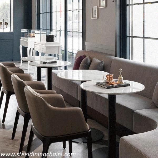 Furniture Restaurant Round SGS ss201 White Marble Top Coffee Table