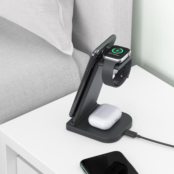 3W 9V 1.1A Foldable 6mm 10W Wireless Charger 3 In 1