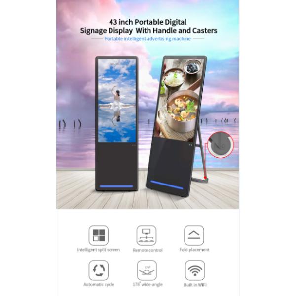 Пол 43 дюймов стоя складные портативные доски меню Signage LCD цифров