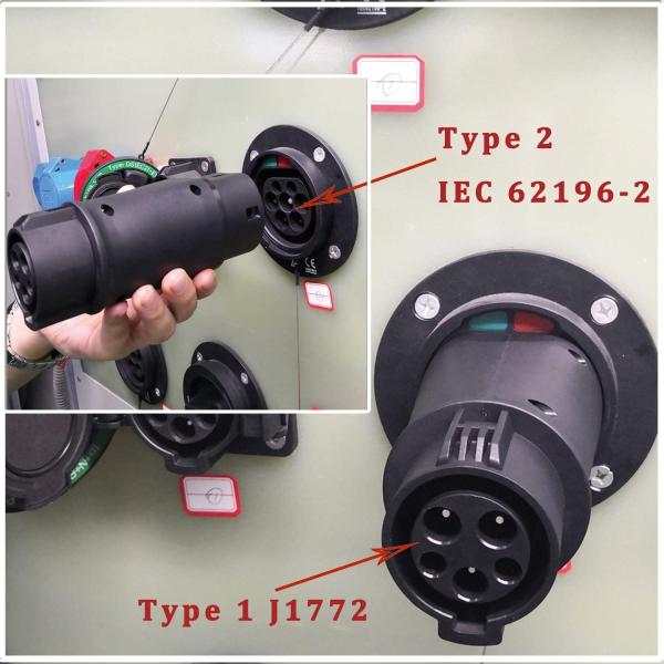Type 1 to Type 2 EV Adapter 32A SAE J1772 for Replace / Repair