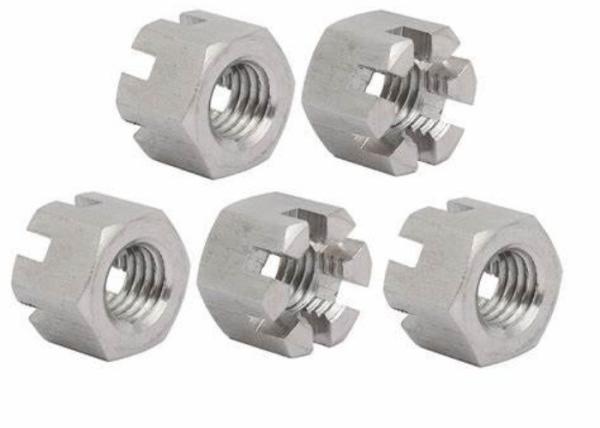 M8 M10 Stainless Steel 304 316 Hexagon Slotted Castle Nuts Metric Coarse Fine Pitch Thread