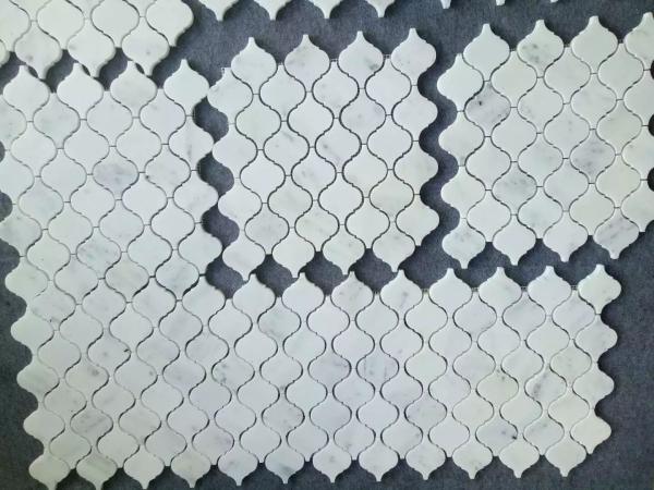 Do terno de mármore branco da telha de mosaico da lanterna decoração interna da parede tamanho de 305 x de 305mm