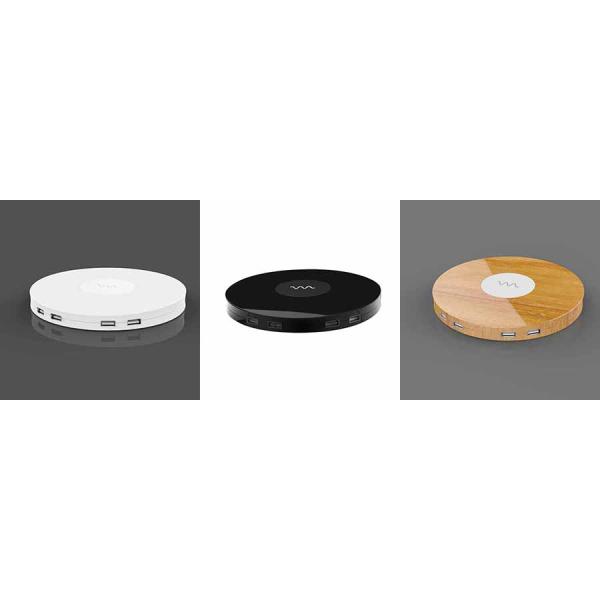 Qi Certified Super Fast Charging Mobile Phone Wireless Charger with Multi USB Ports