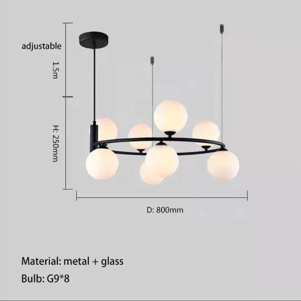 Nordic Magic Bean Galss Chandelier Restaurant Light Glass Ball Pendant Light（WH-AP-673）