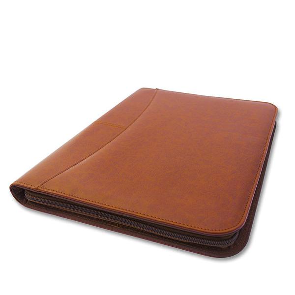 Zip Closure Business Portfolio Organizer Premium Water Resistant PU Leather Made