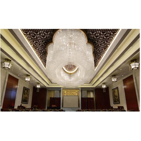 Hotel Lobby Luxury Villa Crystal Round Long Ceiling Light Large Sales Department Sand Table Project Lamps
