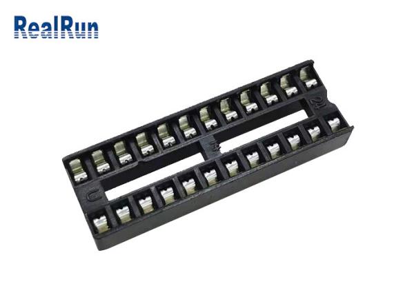 Furos quadrados PBT UL94V-0 do encabeçamento do conector 24P do soquete de 1000VAC 2.54mm IC