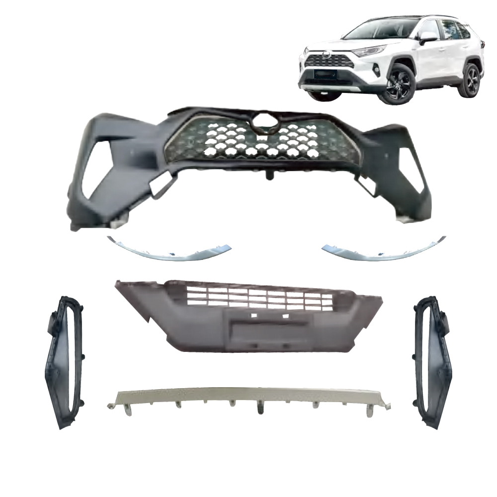 52119-0R919 Full Front Bumper Assembly Kit Fit Toyota RAV4 XA50 2019-2024 LE Trim Aftermarket Primed Front Bumper Cover Complete Replacement Set