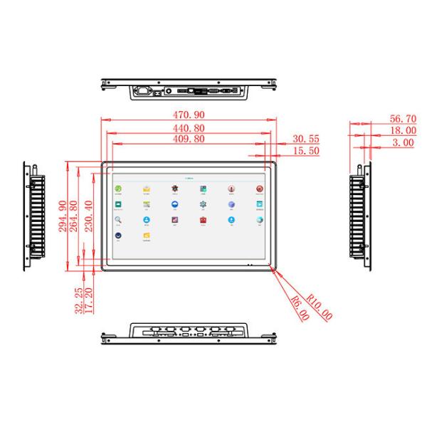 18.5-Inch Fanless Android Touch Monitor for Transportation Hubs and Industrial Control