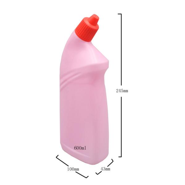 HDPE 500ml Flat Screw Cap Toilet Cleaner Bottle