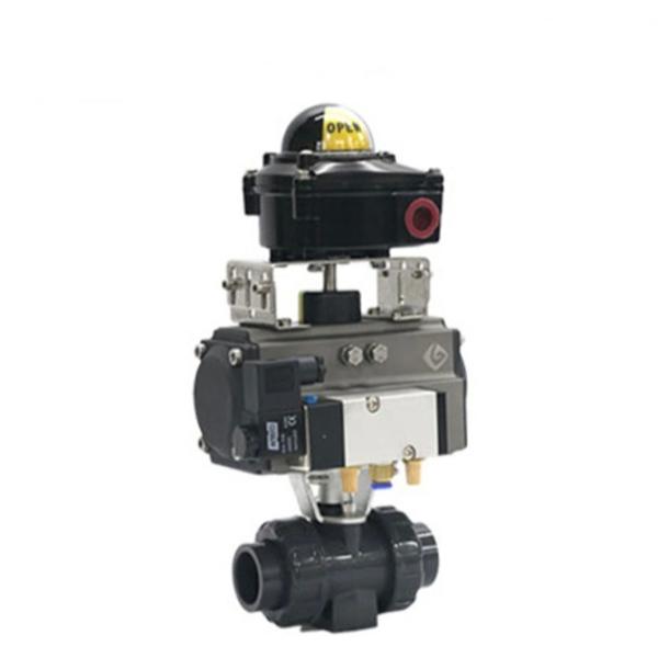 Chemical Resistant UPVC Electric Ball Valve Thread Connection Straight Through Type