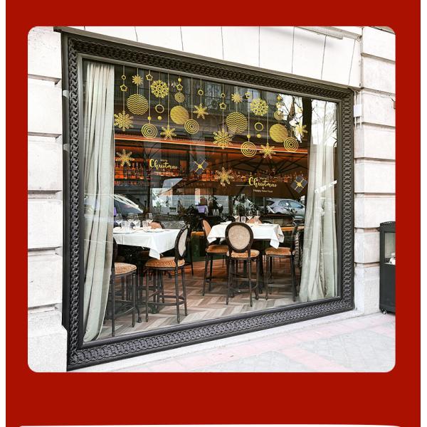 Peel and Stick PVC Transparent Christmas Decorative Film for Home or Store Glass Door or Window Protects from Sun Damage