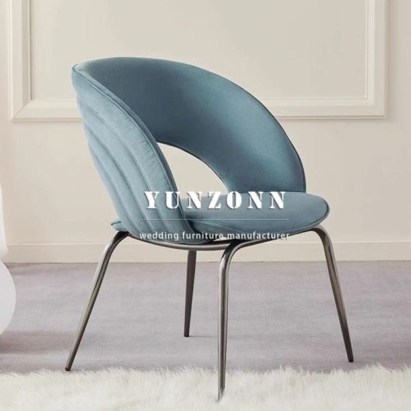 Italian Leather Dining Chairs Luxury High-end Stainless Steel Leather Dining Chairs