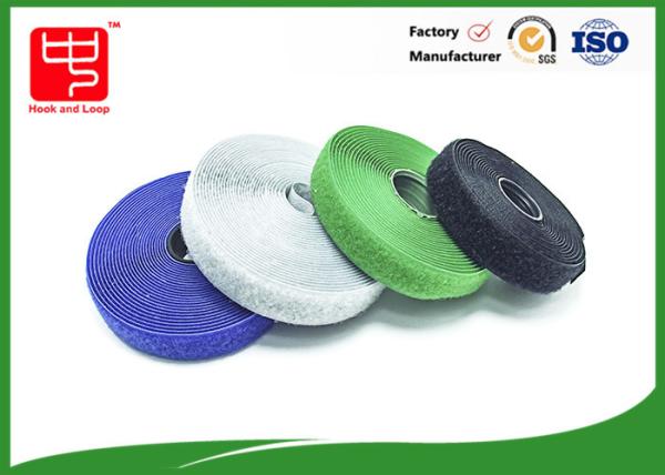 Material com o avesso esparadrapo personalizado azul do nylon do gancho e da fita 100% do laço