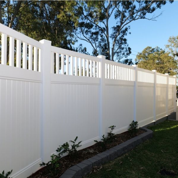 Flat Cap PVC Plastic Privacy Fence Home Decoration 6ft Height