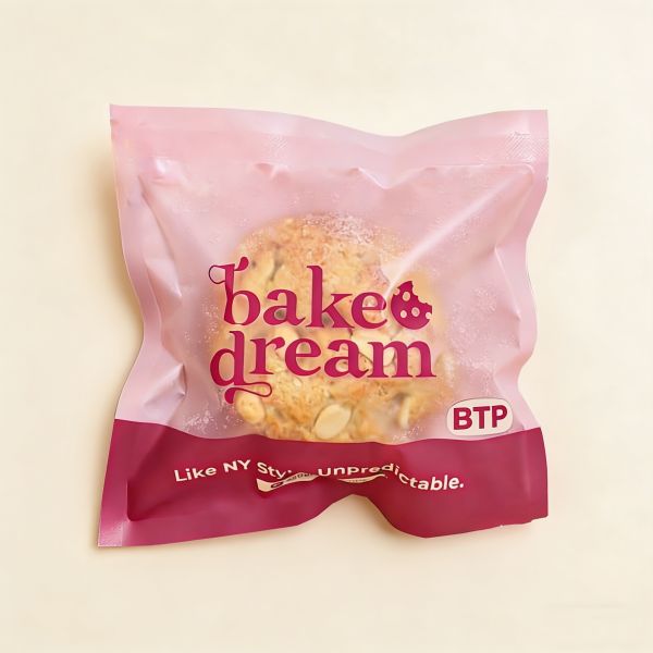 MOQ 100pcs Custom Cookies Packaging Bags with Heat Seal Top Snack Packaging Pouch with Logo Food Grade Plastic Bag