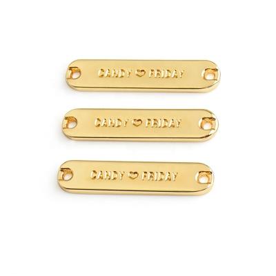 Gold Clothing Tags 2 Holes Sewing Metal Lables for Garments and Bags