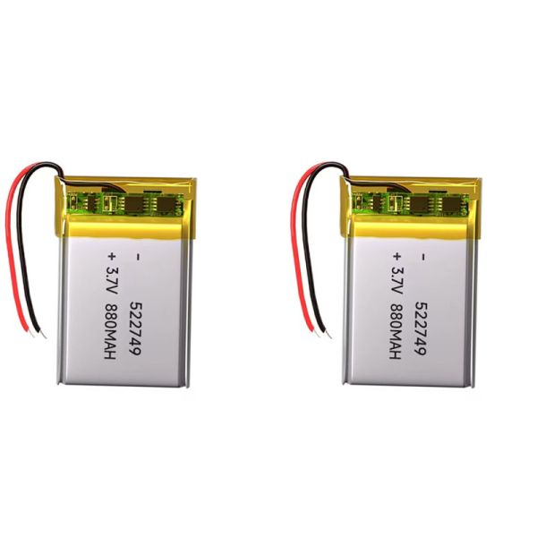 522749 880mAh 3.7V LiPo Battery Rechargeable Lithium Polymer Cell for Smart Wearable Bluetooth Devices Small Electronics