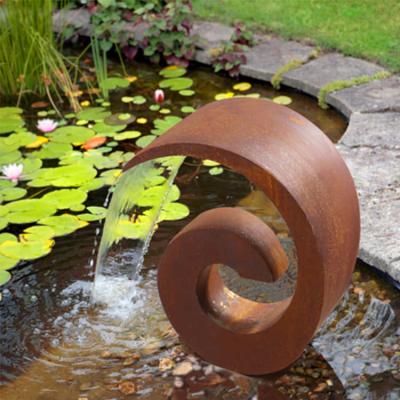  Decor Corten Steel Water Feature SGS Artificial Fountain For Garden