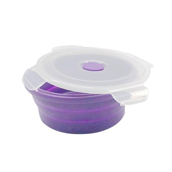 Wholesale 4 Sets Microwavable Food Storage Containers Safe leakproof Silicone Foldable Round Lunch Box