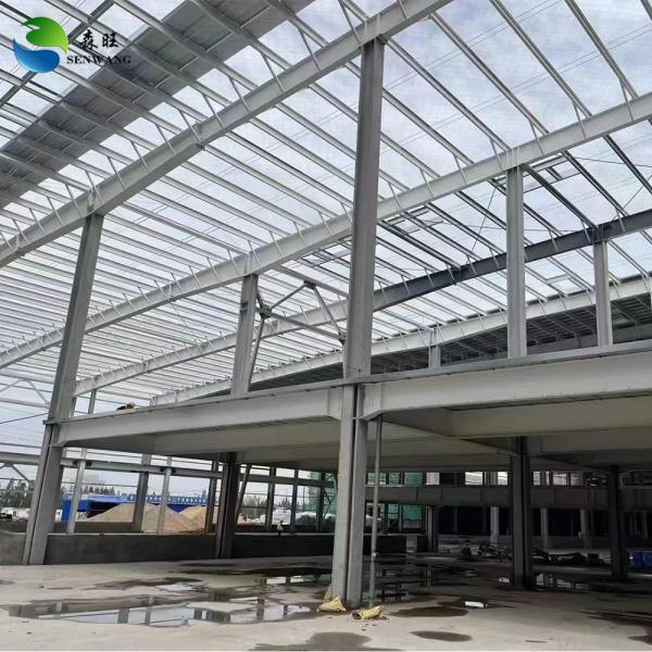White Wall Color Steel Structure Warehouse with PVC Rain Spout and Long Fatigue Life
