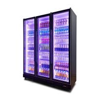 Blue Light 5 Layers R134a Upright Glass Door Beverage Chiller