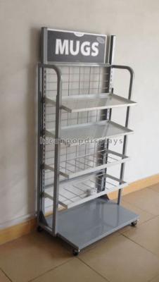 Free Standing Retail Gondola Shelving Multi - Layer Advertising Metal Shelving Unit
