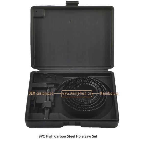 9PC High Carbon Steel Hole Saw Set