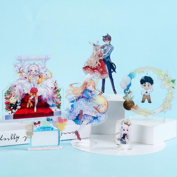Cartoon acrylic key chain wedding vertical brand base printed girl logo creative star characters acrylic ornaments