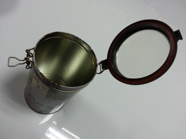 Cylindroid Black Tin Tea Canisters For Coffe / Candy / Powder