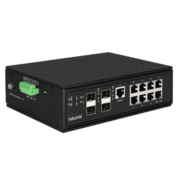 Управляемые промышленные порты сети стандарта Ethernet переключателя 8GE POE POE + 4 порта GIGA SFP