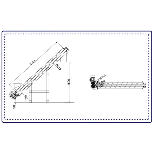 Cement Mortar Conveying Machine Stainless Steel Tube Inclined Screw Conveyor