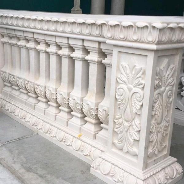 FOB/CNF Delivery Terms White Marble Handrail Porch Balcony Railing Balustrade for Villa