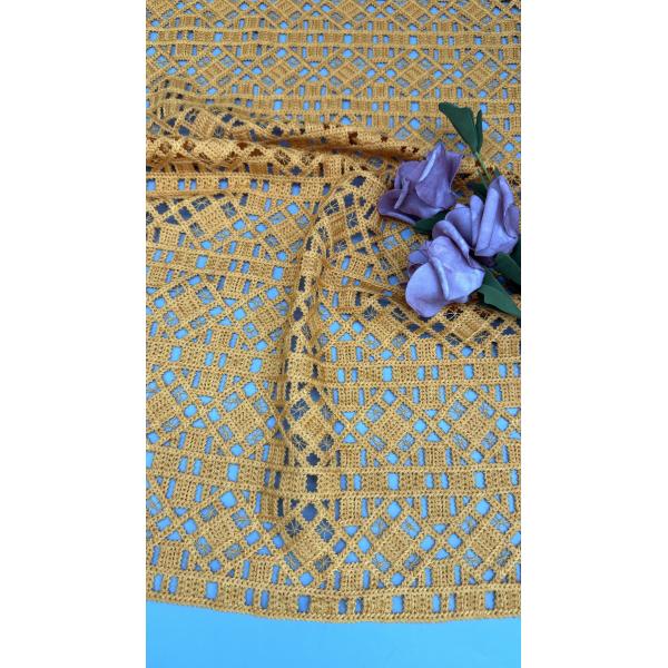 Corded Lace Fabric High Quality Elegant For Lady Yellow Pattern New Fashion for Garments Gowns