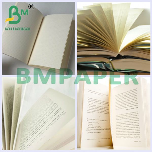 Book Paper Details Display Cream Book Paper Lightweight for Luxury Hardcover Book Binding 787 x 515mm