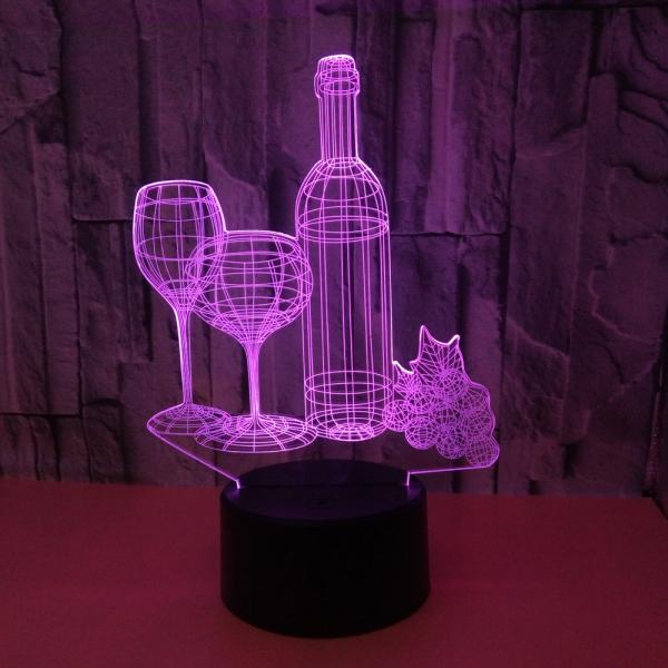 Colorful 3d table lamp night light child gift OEM logo picture bottle cat touch remote control home gift 3D night light