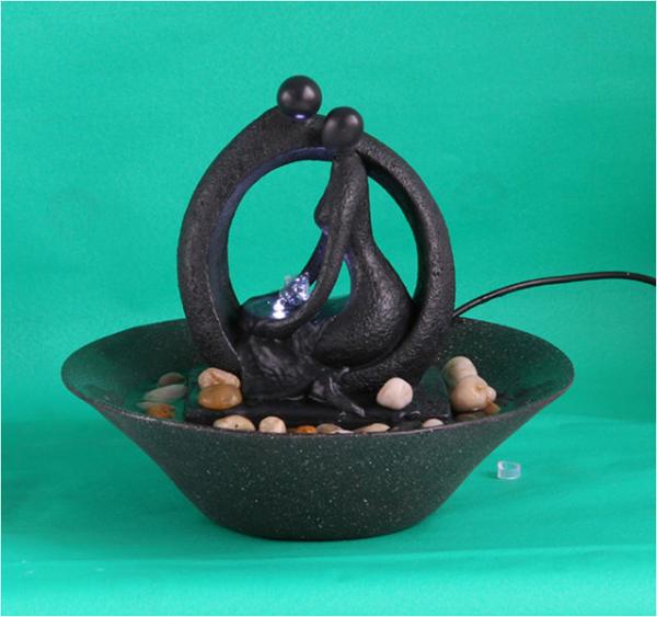 8'' Happy Family Antique Copper Color Indoor Table Water Fountains 