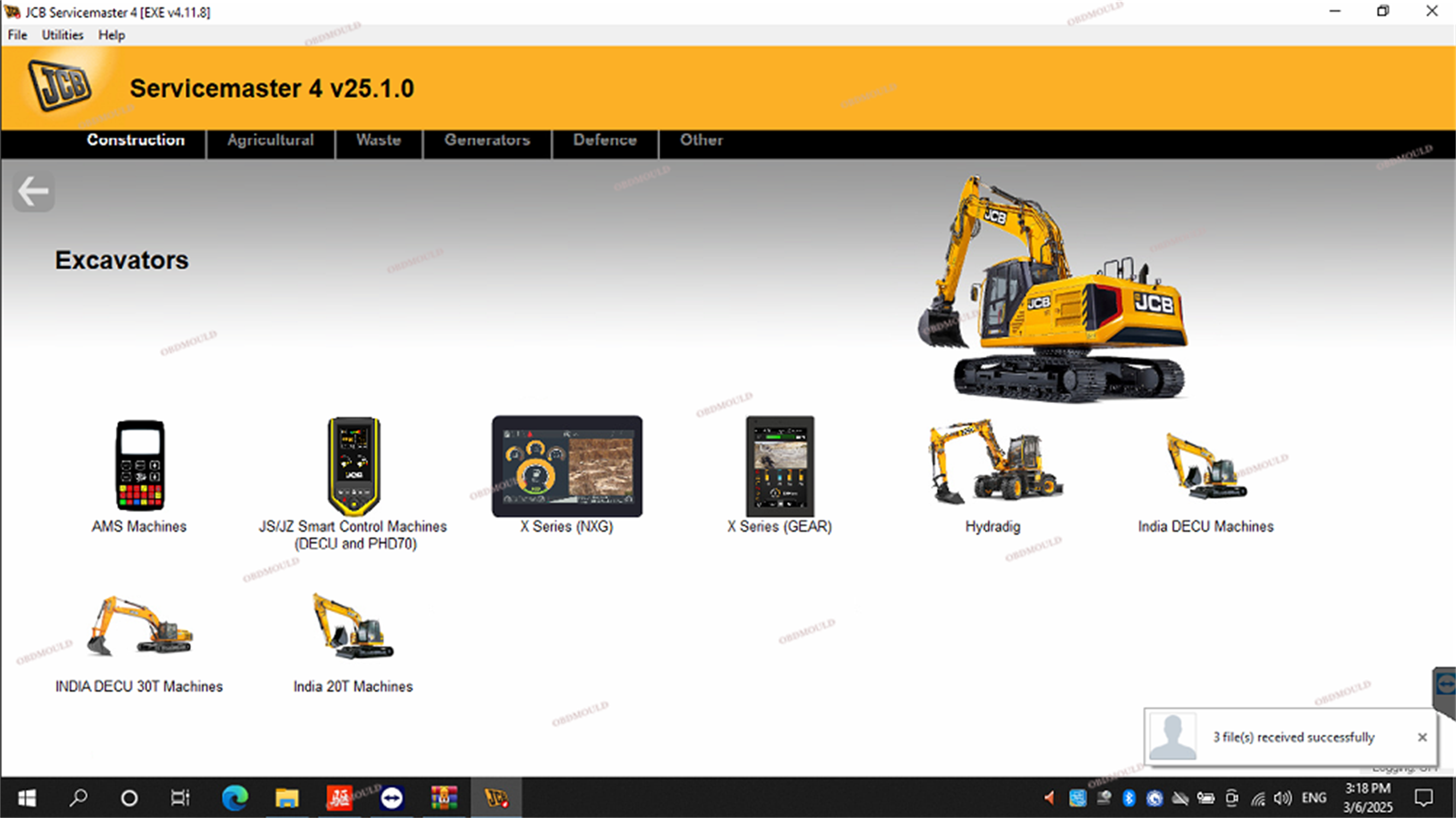 JCB Diagnostic Tool with JCB ServiceMaster 4 v25.1.0 for Heavy Duty Agricultural Diagnosis and Multi Language Support