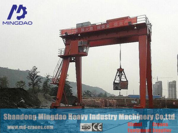 Double Girder Gantry Crane with 20/5 ton Grab Bucket , Grab Gantgry Crane for Sale from China