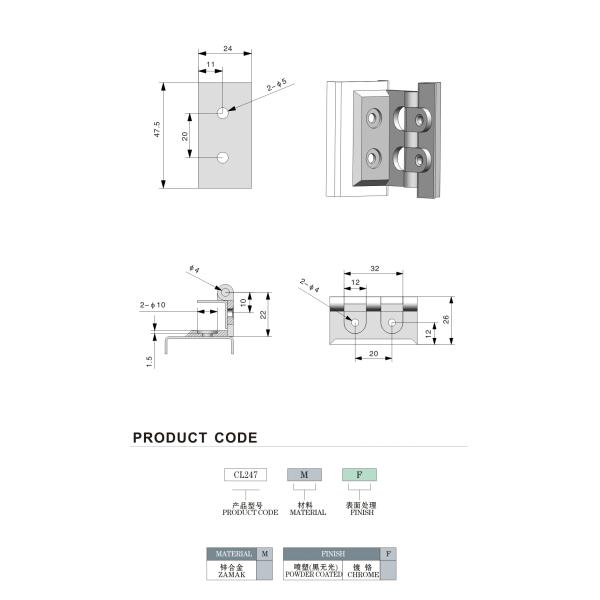 Шарниры сплава цинка ОЭМ крася отделку промышленные дверные петли