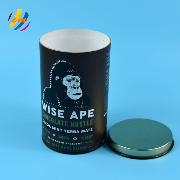 Airtight Whisky Cardboard Canister Packaging With Metal Plug