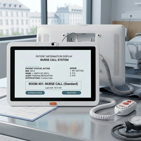 Hospital Bedside Information Tablet with Camera and Privacy Protection