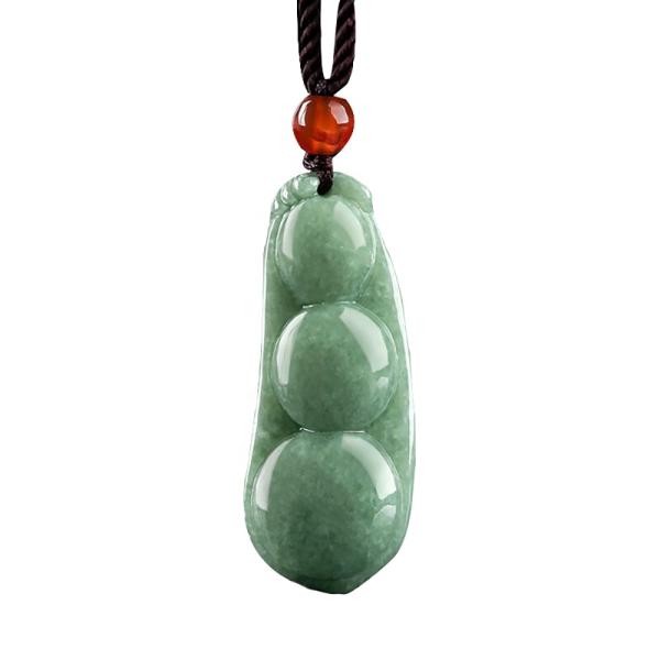 Regional Feature Natural Green Jade Pendant for Women Four Seasons of Beans Bring Luck Prosperity and Love