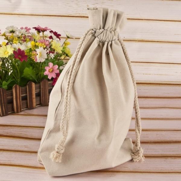 Custom Logo Printing Reusable Cotton Shopping Bags Fabric Drawstring Bags