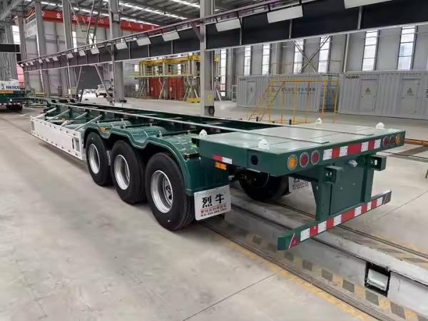 CIMC 50ton 60ton Heavy Duty Hydraulic Gooseneck Semi Trailer Truck Aluminium Flatbed Axle Trailer